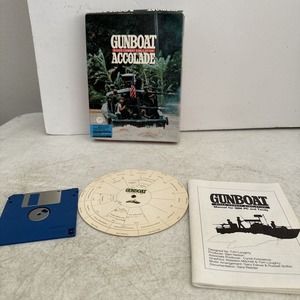 Gunboat Accolade River Combat Simulation - 1990 - Box & Manual Only Tandy 1000